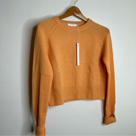 NWT One Grey Day 100% Cashmere Blakely Crew Neck Sweater Orange Size  Small - Picture 7 of 16